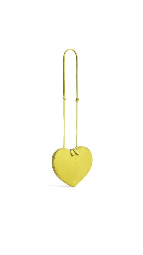 ALA&Iuml;A LE C&OElig;UR BI-MATERIAL BAG IN LEATHER LEMON YELLOW - View 2