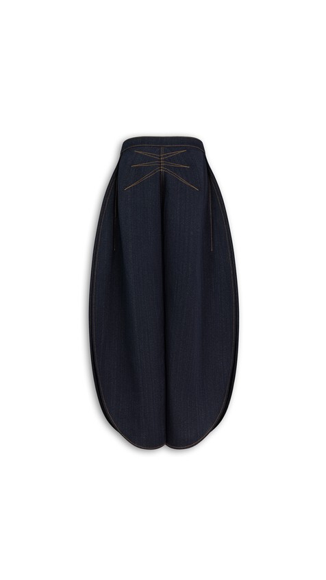 ALA&Iuml;A PETAL DENIM PANTS NIGHT - View 2