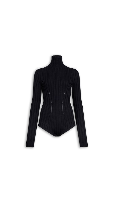 RIBBED KNIT BODYSUIT