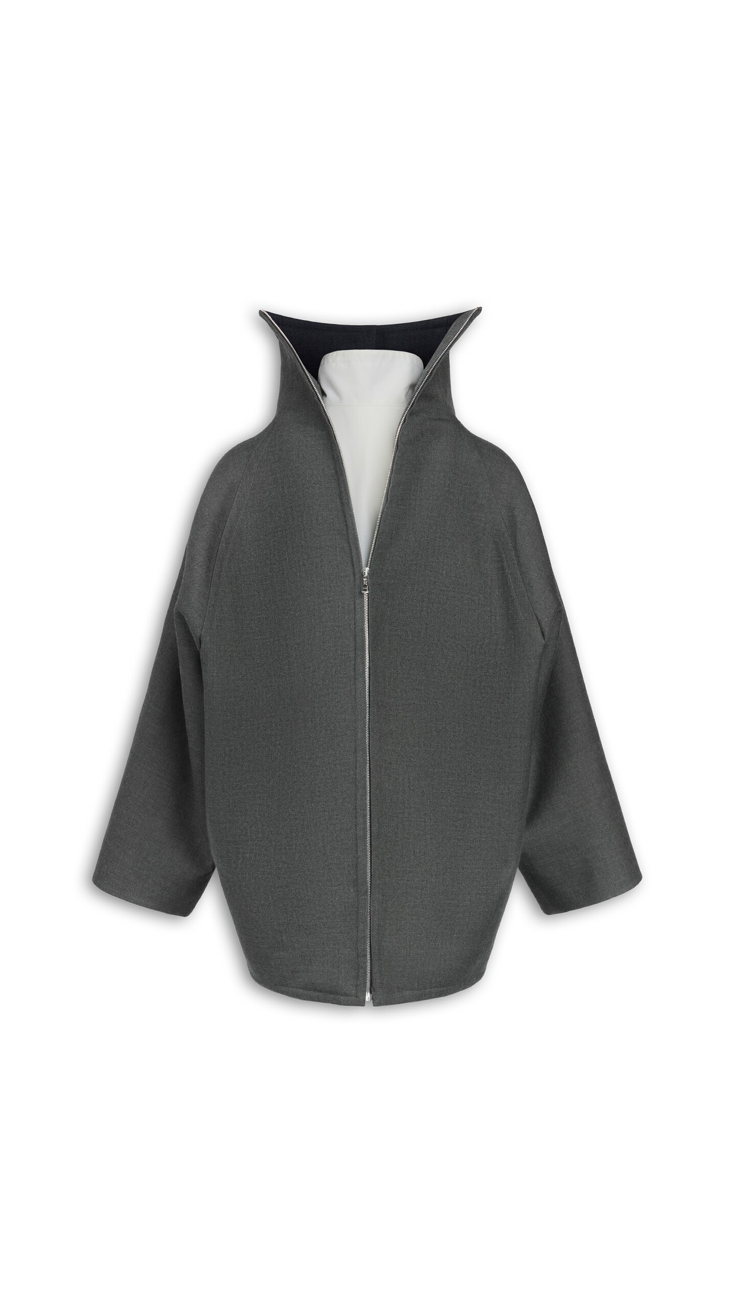 ALA&Iuml;A LAYERED WOOL COAT ANTHRACITE - View 5