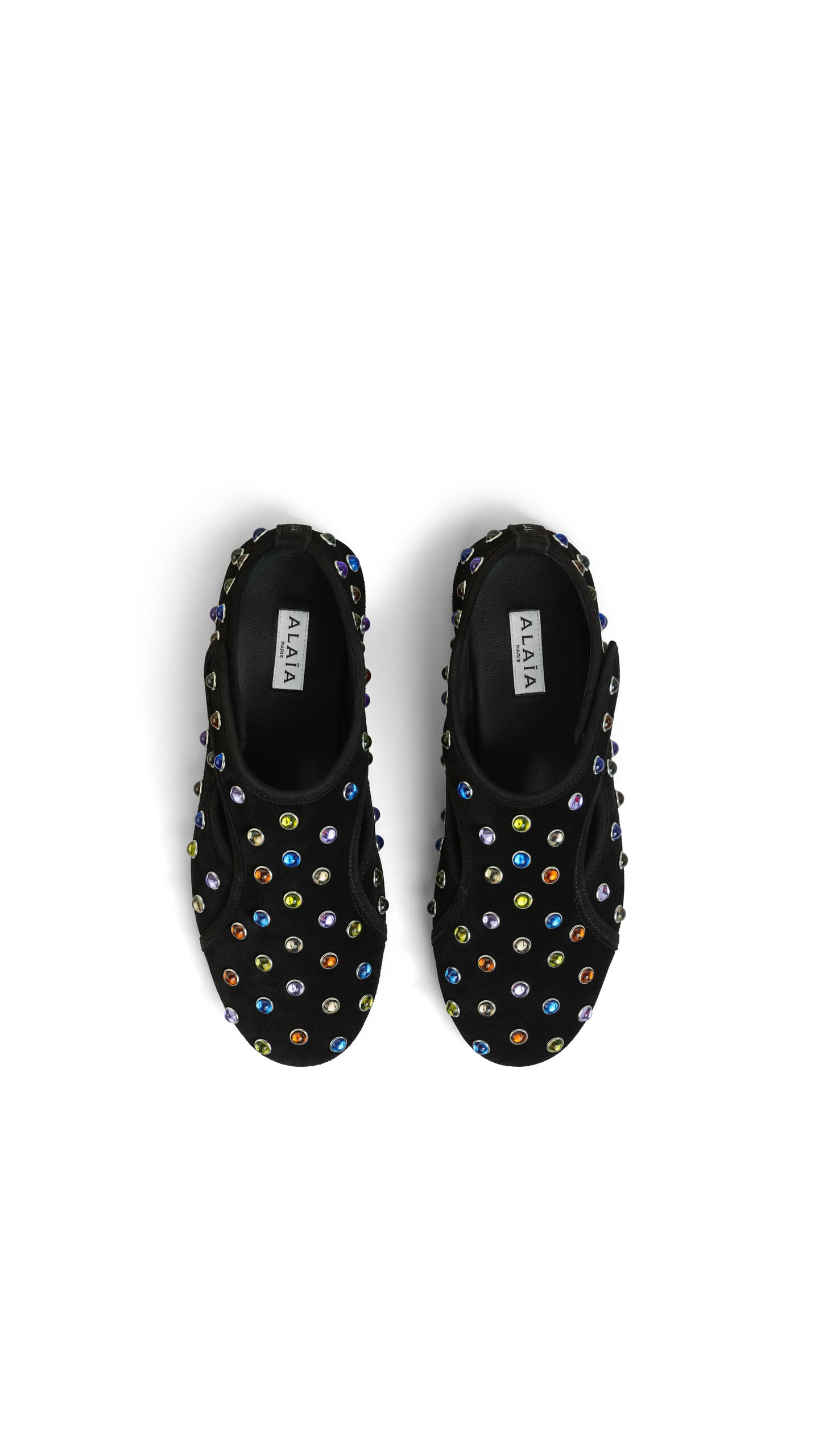 ALA&Iuml;A FLEX SLIPPERS IN SUEDE WITH BEADS BLACK/MULTICOLOR - View 4