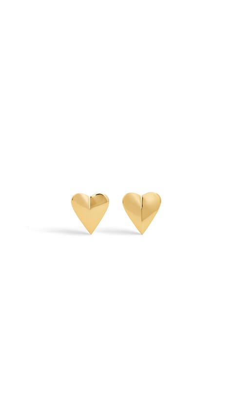 ALA&Iuml;A LE C&OElig;UR MINI TORN EARRINGS YELLOW GOLD METALS