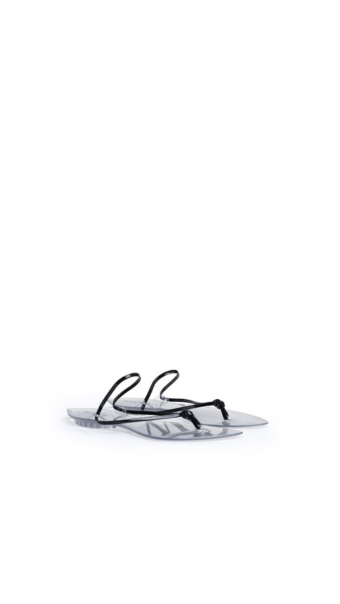 ALA&Iuml;A INVISIBLE THONG IN PATENT LEATHER BLACK - View 2