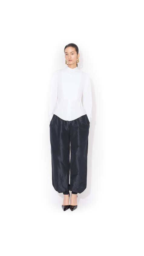 ALA&Iuml;A TUXEDO COTTON POPLIN SHIRT WHITE - View 2