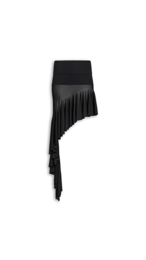 ALA&Iuml;A POINTED KNIT SKIRT BLACK