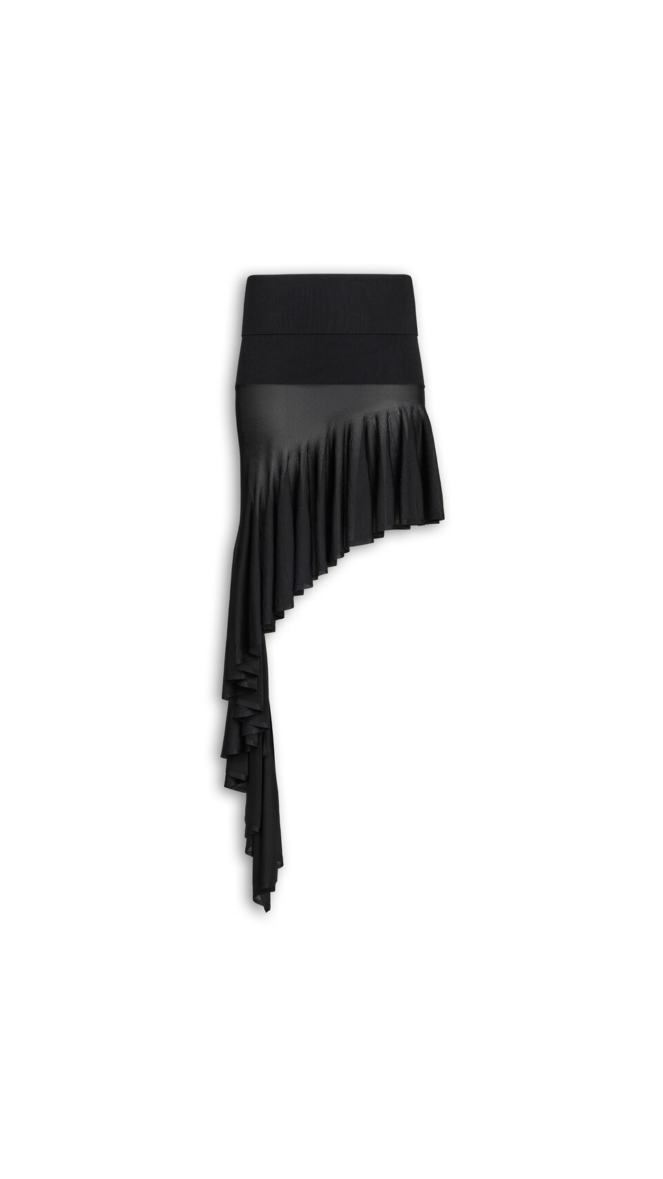 ALA&Iuml;A POINTED KNIT SKIRT BLACK