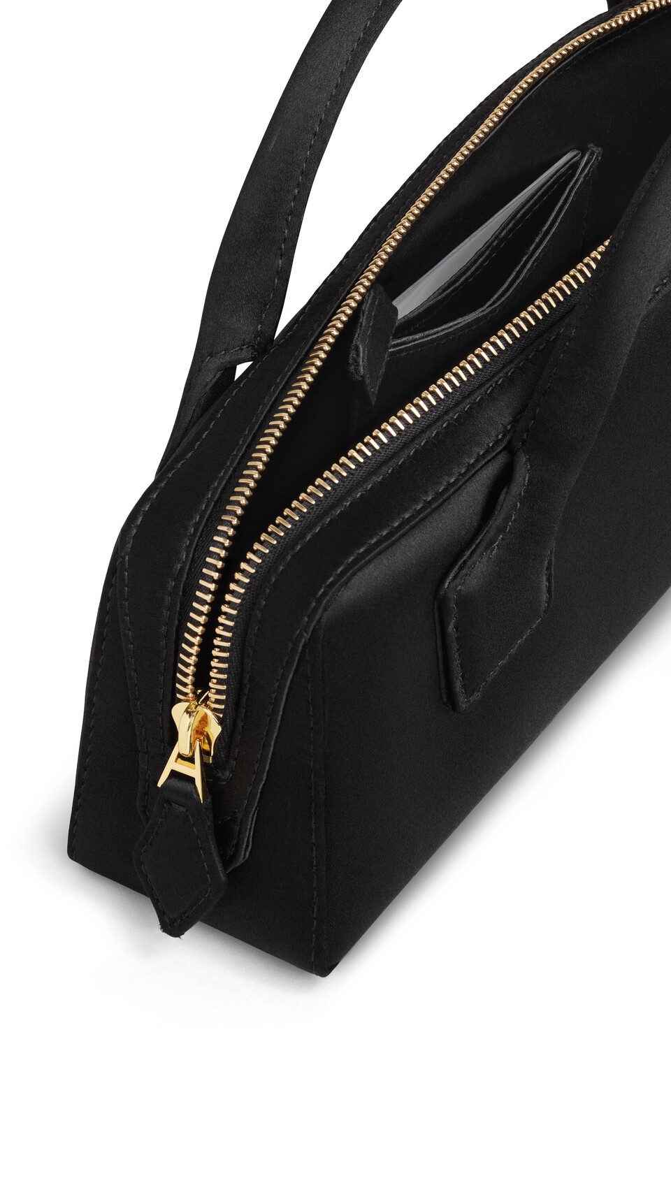 ALA&Iuml;A LE TECKEL CLUTCH IN SATIN BLACK - View 3