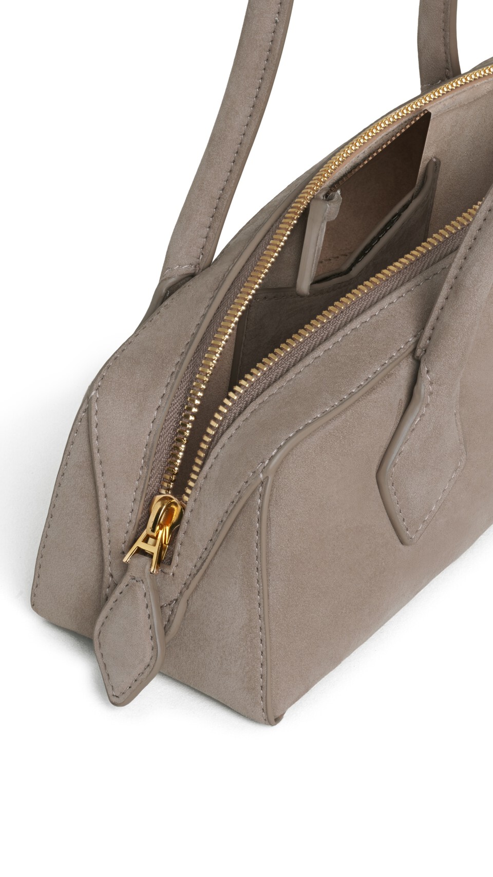 ALA&Iuml;A LE TECKEL SMALL BAG IN NUBUCK MIST - View 3
