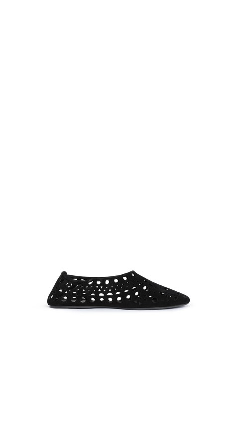 ALA&Iuml;A SLIPPERS VIENNE IN VELVET CALFSKIN BLACK