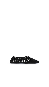BLACK - ALA&Iuml;A SLIPPERS VIENNE IN VELVET CALFSKIN