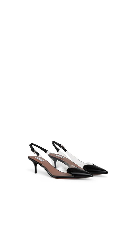 ALA&Iuml;A LE C&OElig;UR SLINGBACKS IN PATENT LEATHER  BLACK - View 2