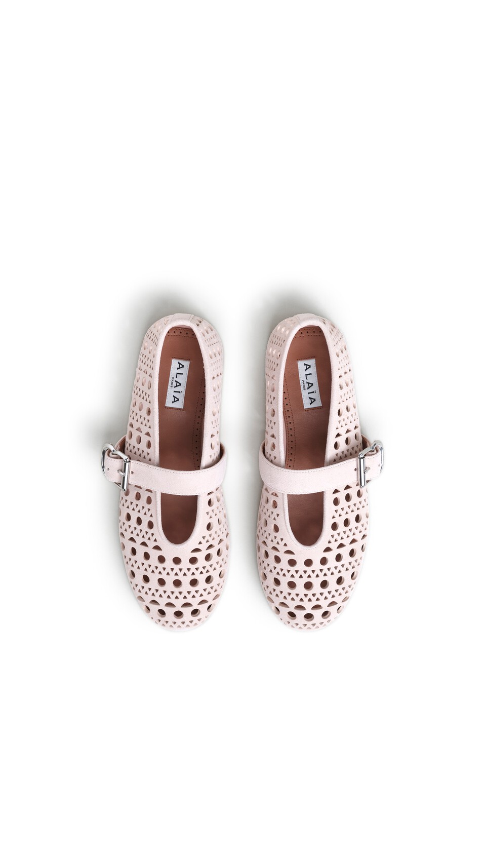 ALA&Iuml;A BALLET FLATS IN VIENNE SUEDE PINK - View 4