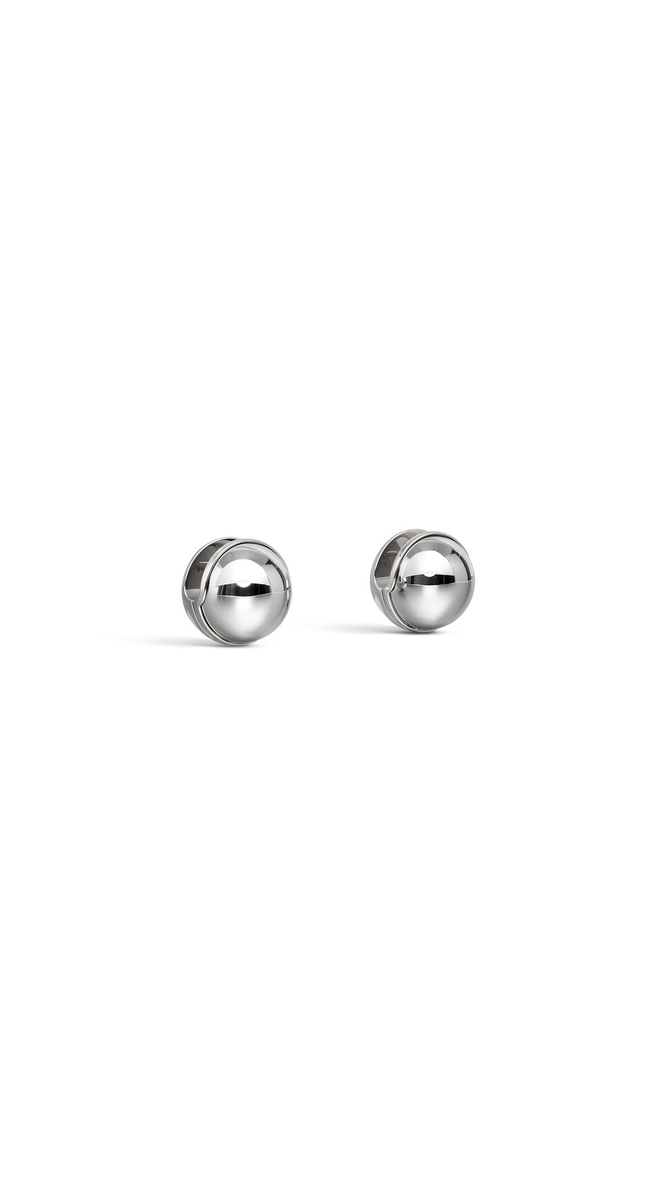ALA&Iuml;A SPHERE EARRINGS WHITE SILVER - View 3