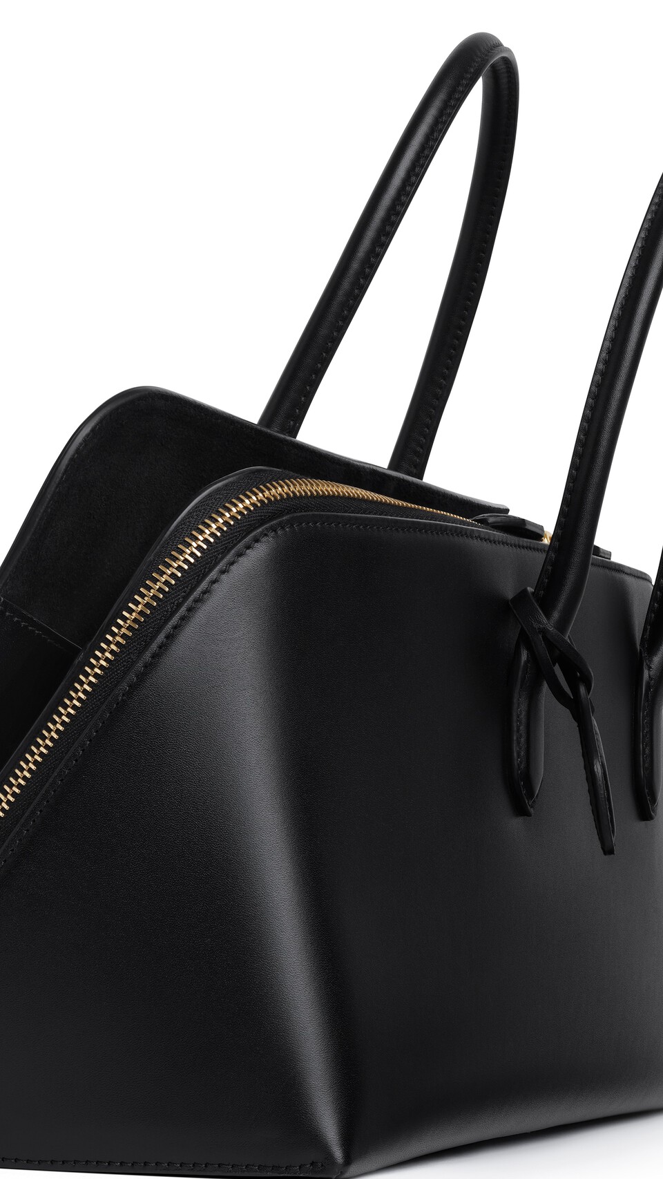ALA&Iuml;A DELTA MEDIUM BAG IN BOX CALFSKIN BLACK - View 3