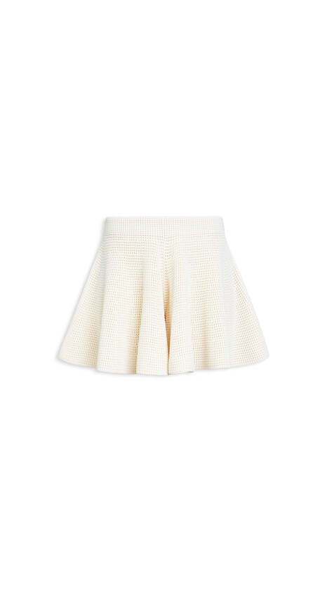 ALA&Iuml;A WAFFLE GODETS SHORTS NATURAL WHITE