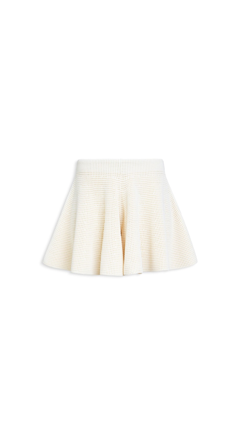 ALA&Iuml;A WAFFLE GODETS SHORTS NATURAL WHITE