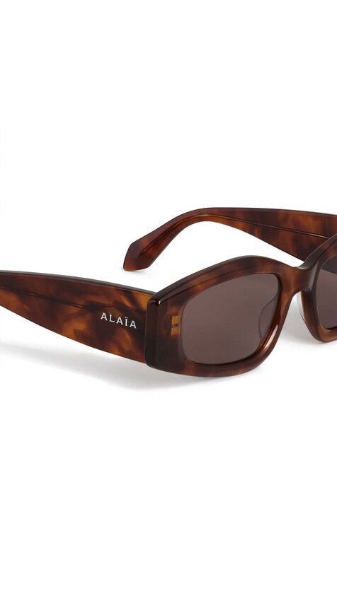 ALA&Iuml;A OVAL SUNGLASSES DARK HAVANA - View 2