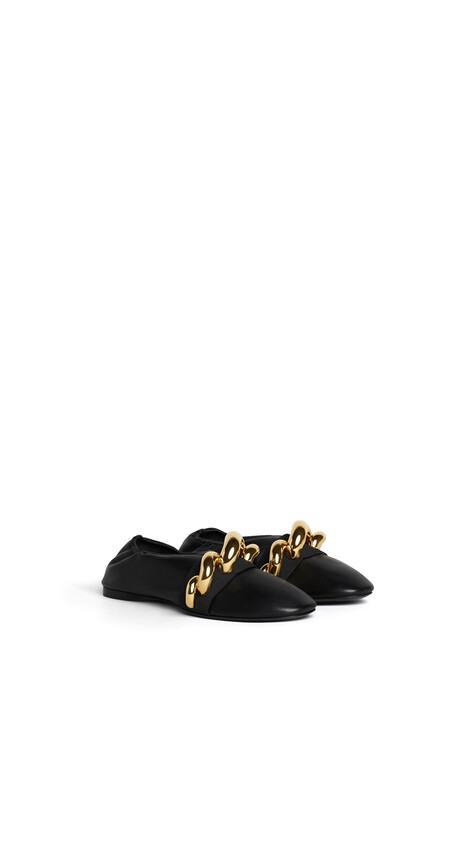 ALA&Iuml;A JEWEL SLIPPERS IN LEATHER BLACK - View 2