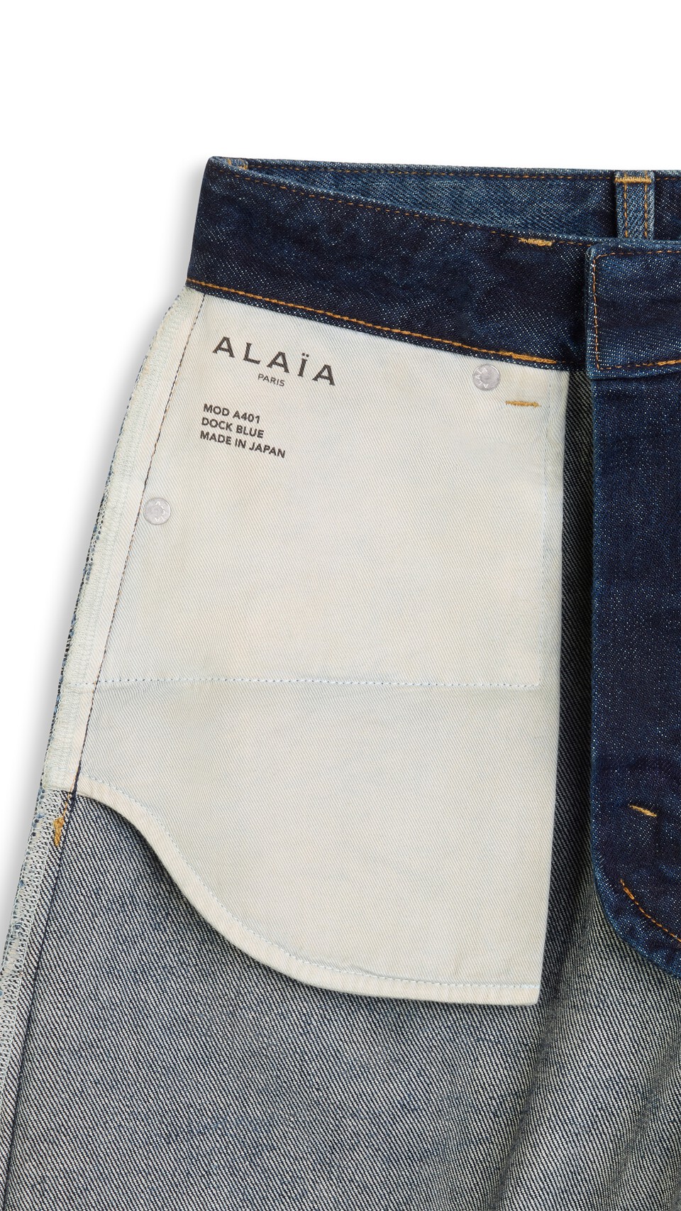 ALA&Iuml;A PALAZZO DENIM JEANS DOCK BLUE - View 3