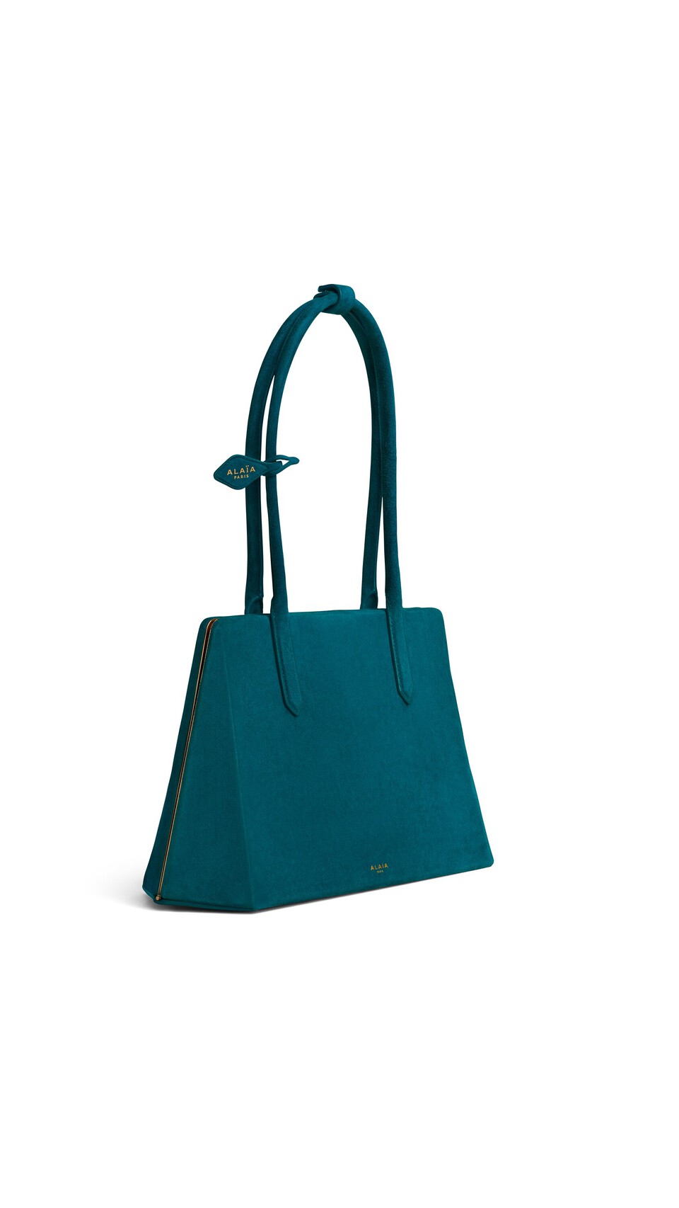 ALA&Iuml;A PRISME BAG IN SUEDE CHINA BLUE - View 2