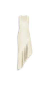 PANNA COTTA - ALA&Iuml;A ASYMMETRIC FLUID JERSEY DRESS