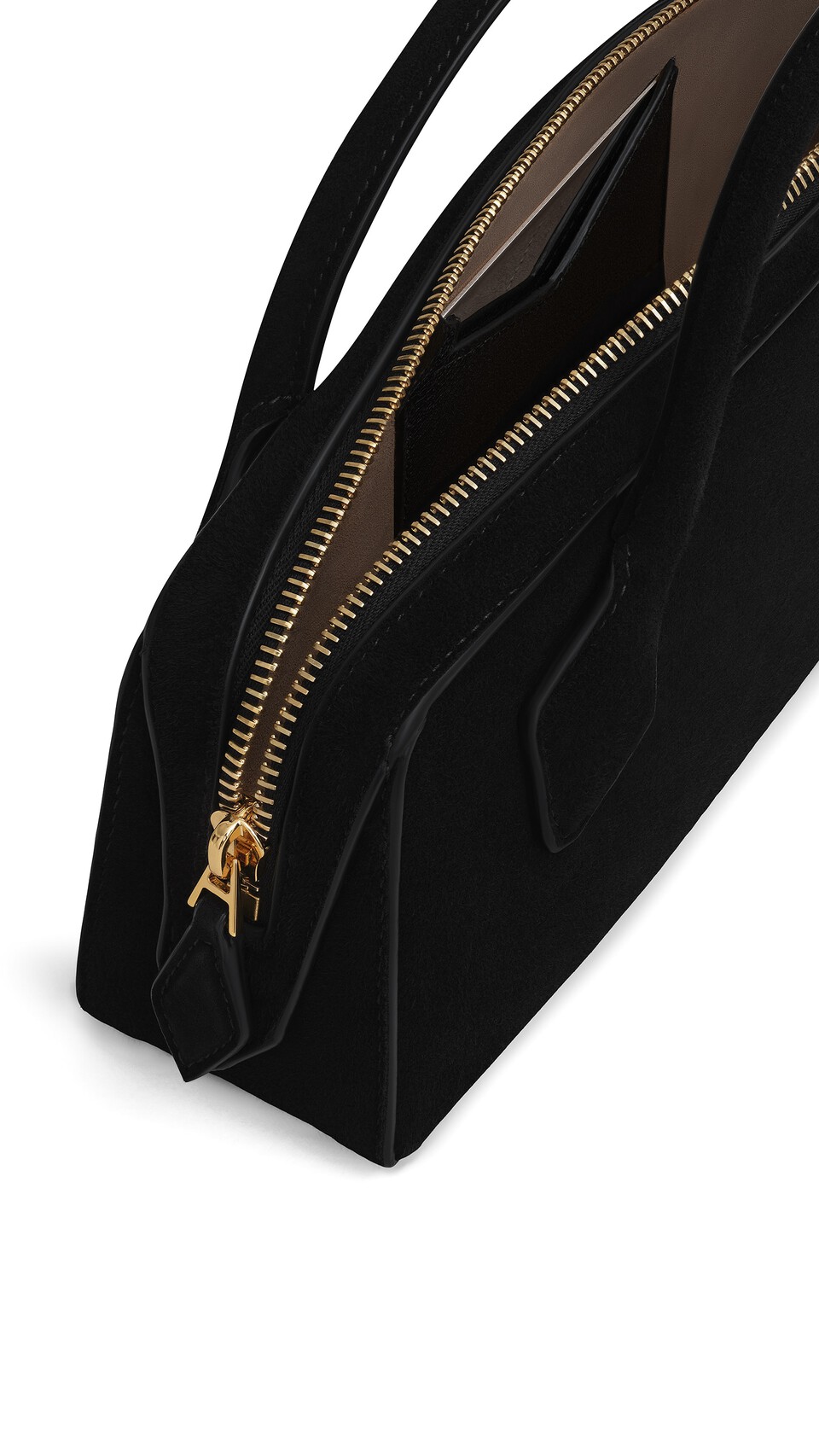 ALA&Iuml;A LE TECKEL CLUTCH IN SUEDE BLACK - View 3
