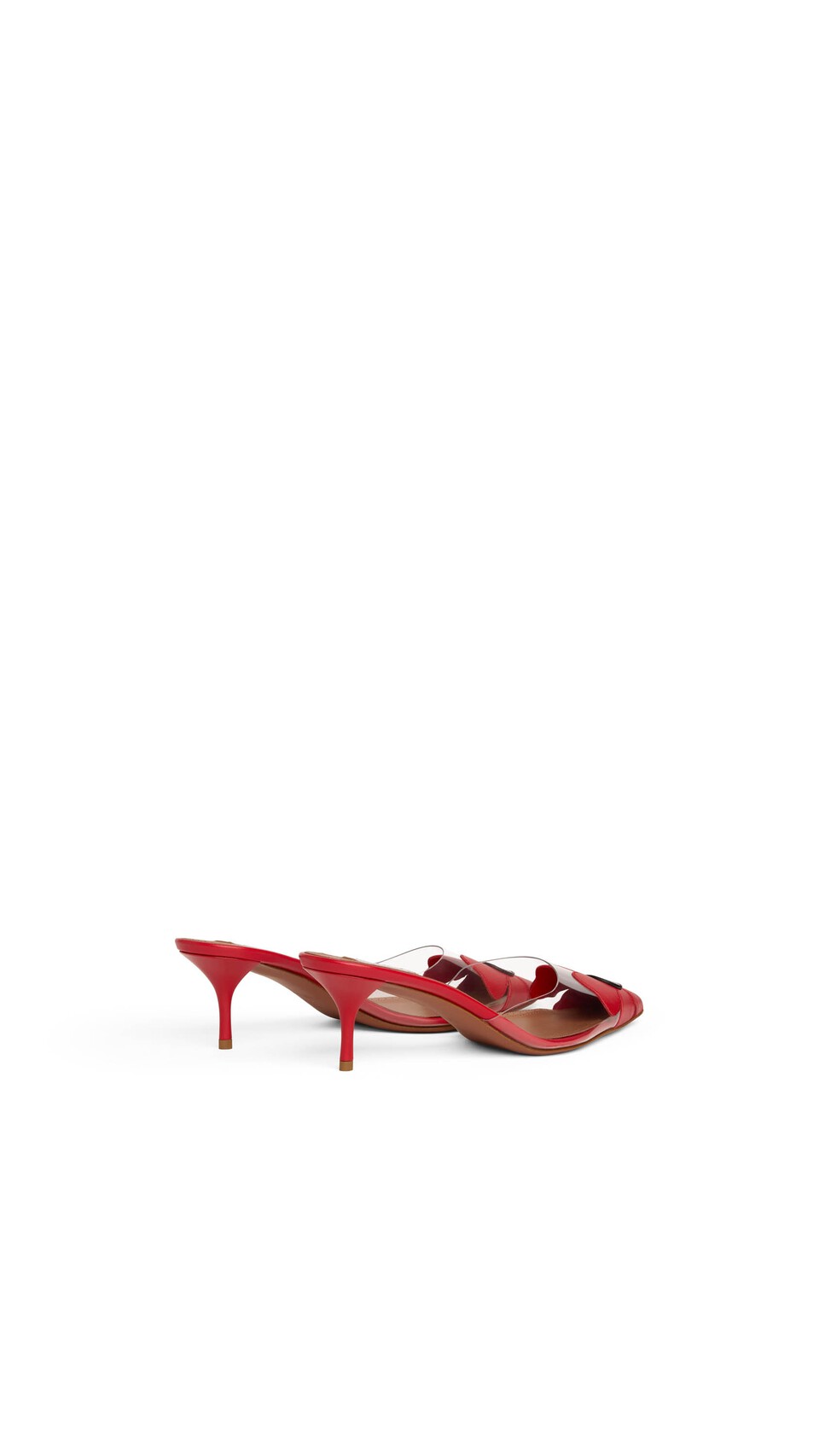 ALA&Iuml;A BLOOM MULES IN CALFSKIN RED - View 3