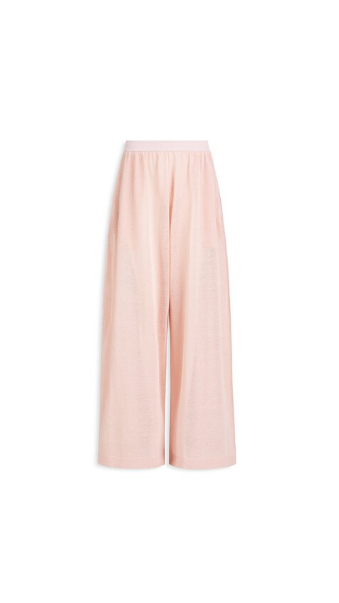 ALA&Iuml;A FLUID SILK LINEN PANTS PINK
