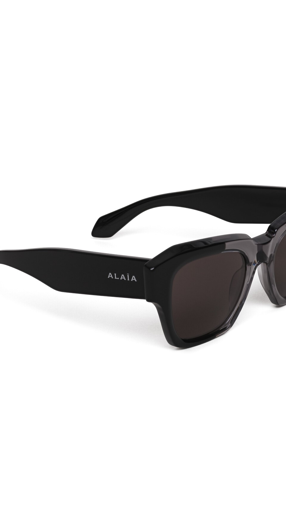 ALA&Iuml;A MELTED SQUARE SUNGLASSES BLACK/GREY - View 3