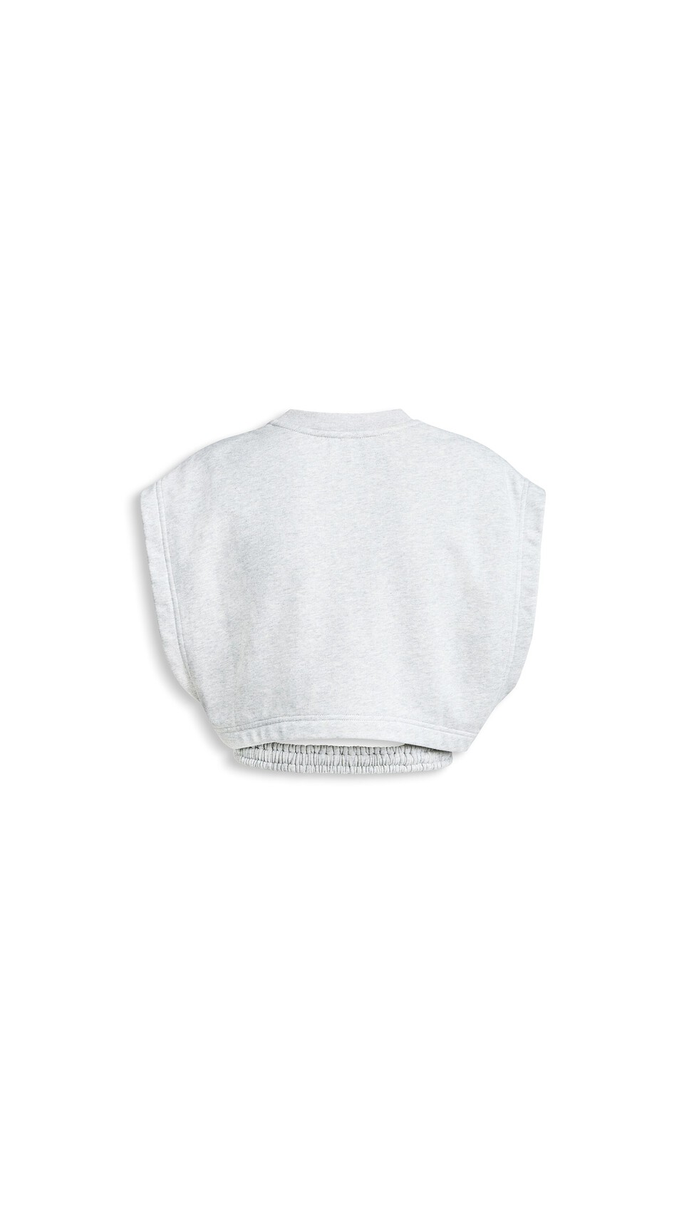 ALA&Iuml;A FLEECE JERSEY CROP TOP MIXED GREY - View 5