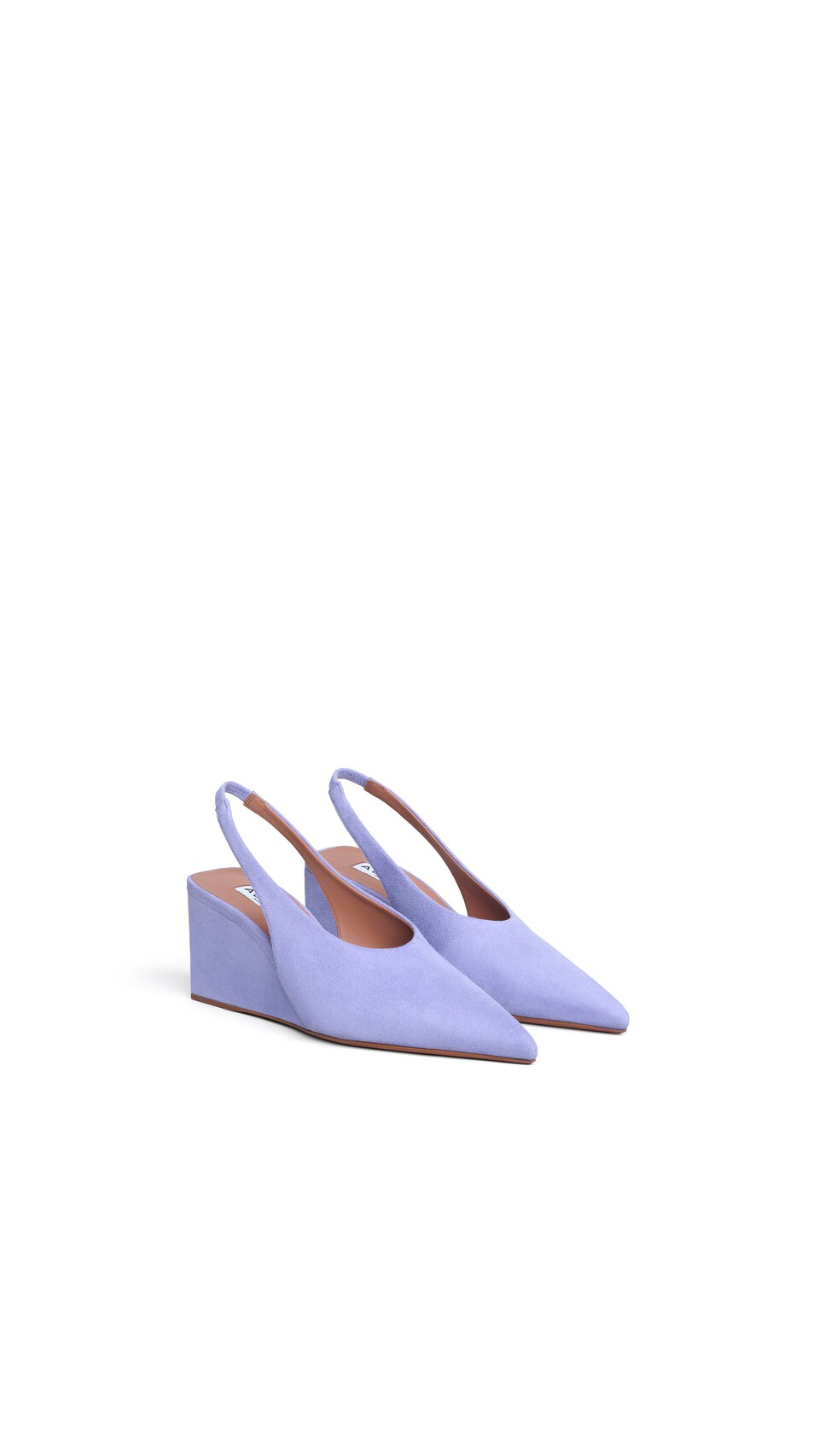 ALA&Iuml;A CUBE SLINGBACKS IN SUEDE LILAC - View 2