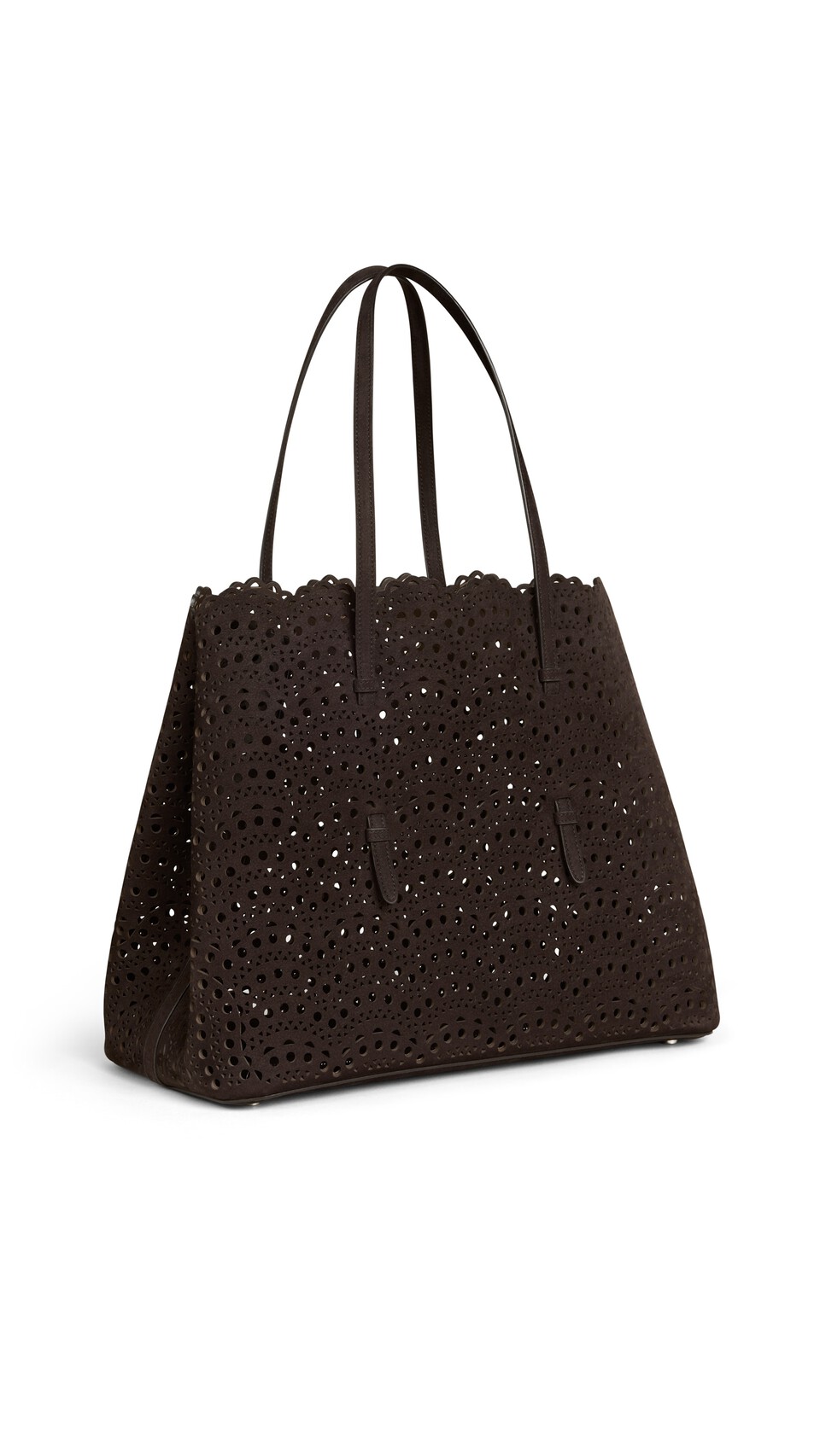 ALA&Iuml;A MINA 37 BAG IN VIENNE WAVE NUBUCK DARK BROWN - View 2