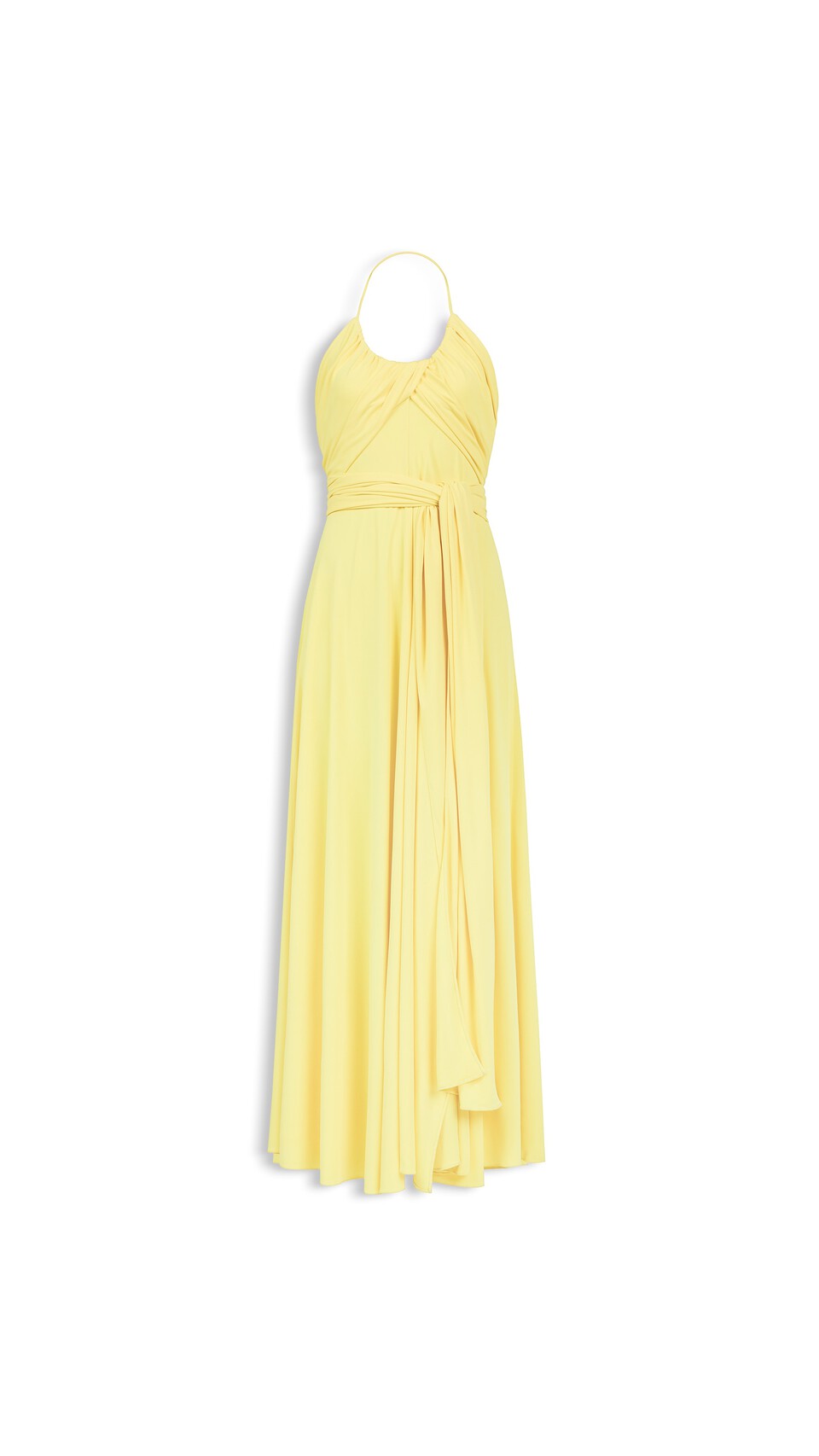 ALA&Iuml;A CROSSED JERSEY DRESS BEIGE JEWELRY