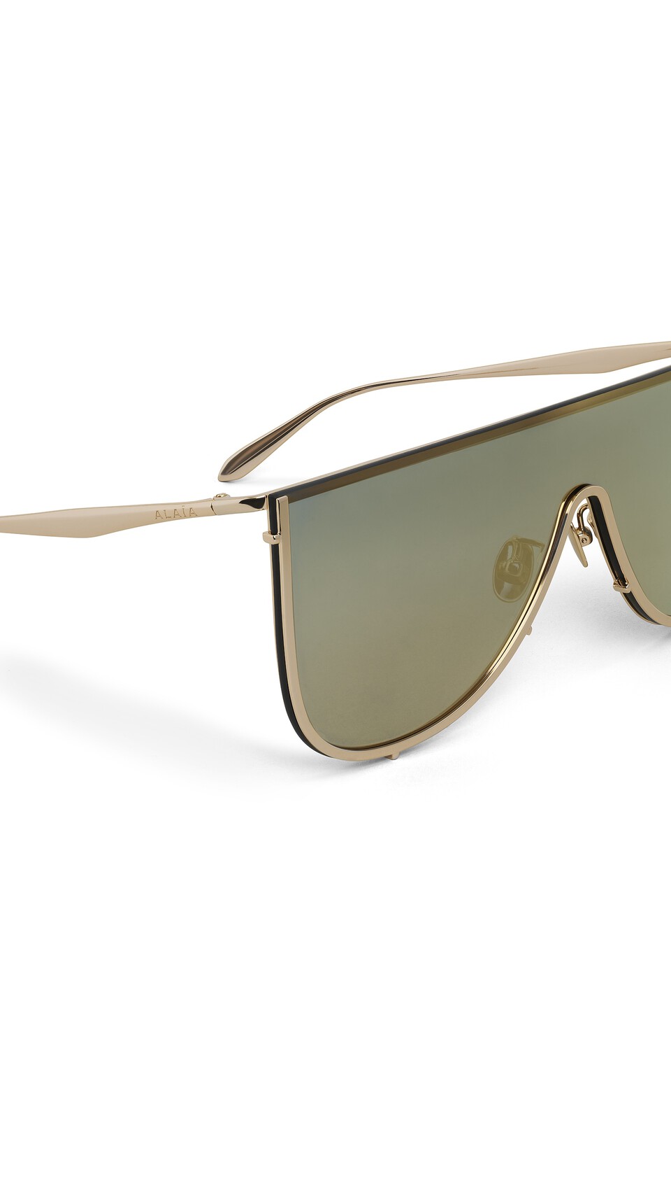ALA&Iuml;A MASK SUNGLASSES IN METAL YELLOW GOLD METALS - View 3