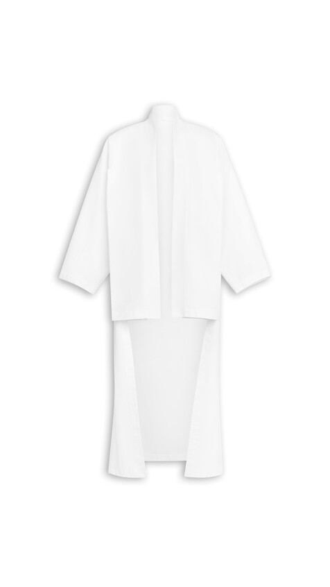 ALA&Iuml;A ASYMMETRIC POPLIN COAT WHITE
