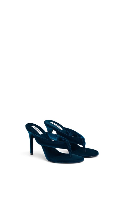 HEEL THONG MULES IN VELVET