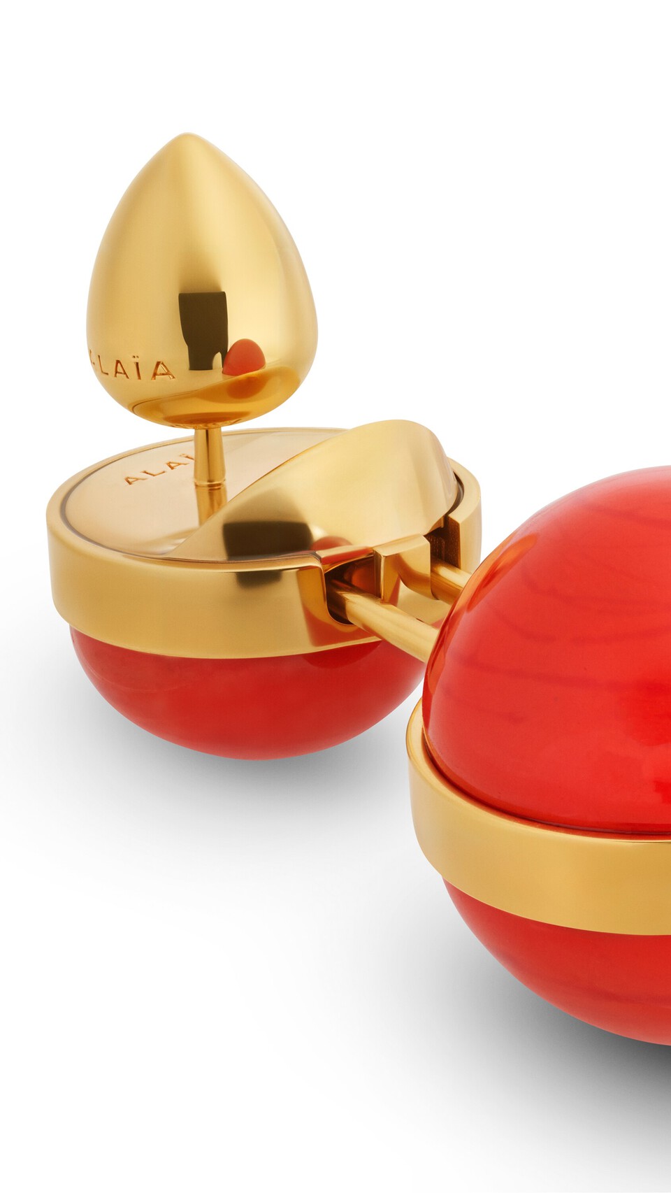 ALA&Iuml;A SPHERE SMALL PENDANT EARRINGS ORANGE - View 2