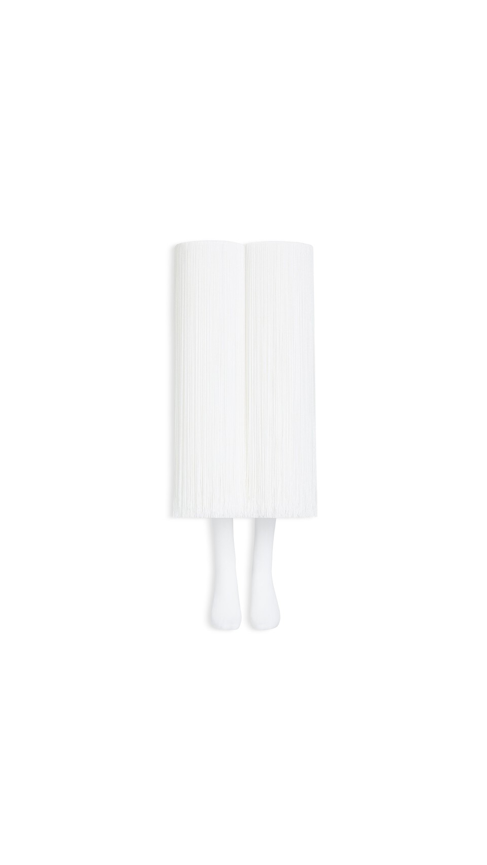ALA&Iuml;A HIGH FRINGED SOCKS NATURAL WHITE
