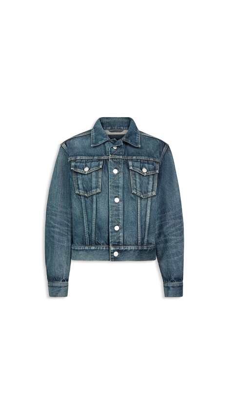 ALA&Iuml;A TRUCKER DENIM JACKET DOCK BLUE