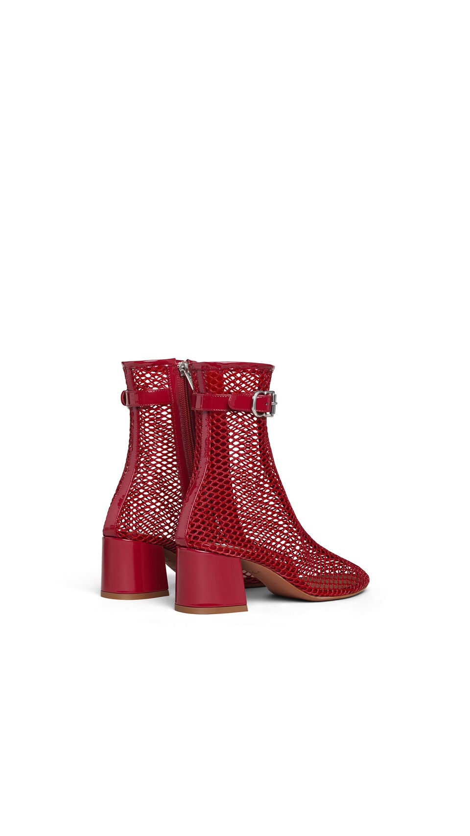 ALA&Iuml;A BOOTS 55 IN FISHNET  CARMINE - View 3
