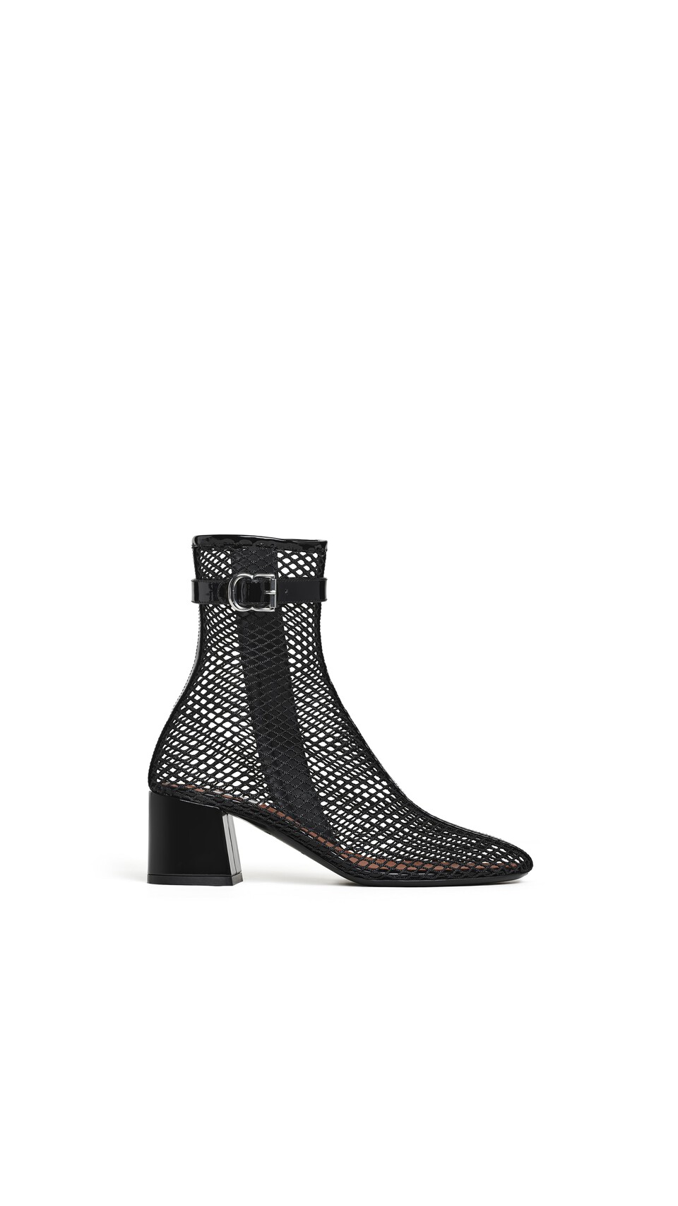 ALA&Iuml;A BOOTS 55 IN FISHNET  BLACK