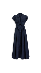 NIGHT - ALA&Iuml;A LINEN-BLEND BELTED DRESS