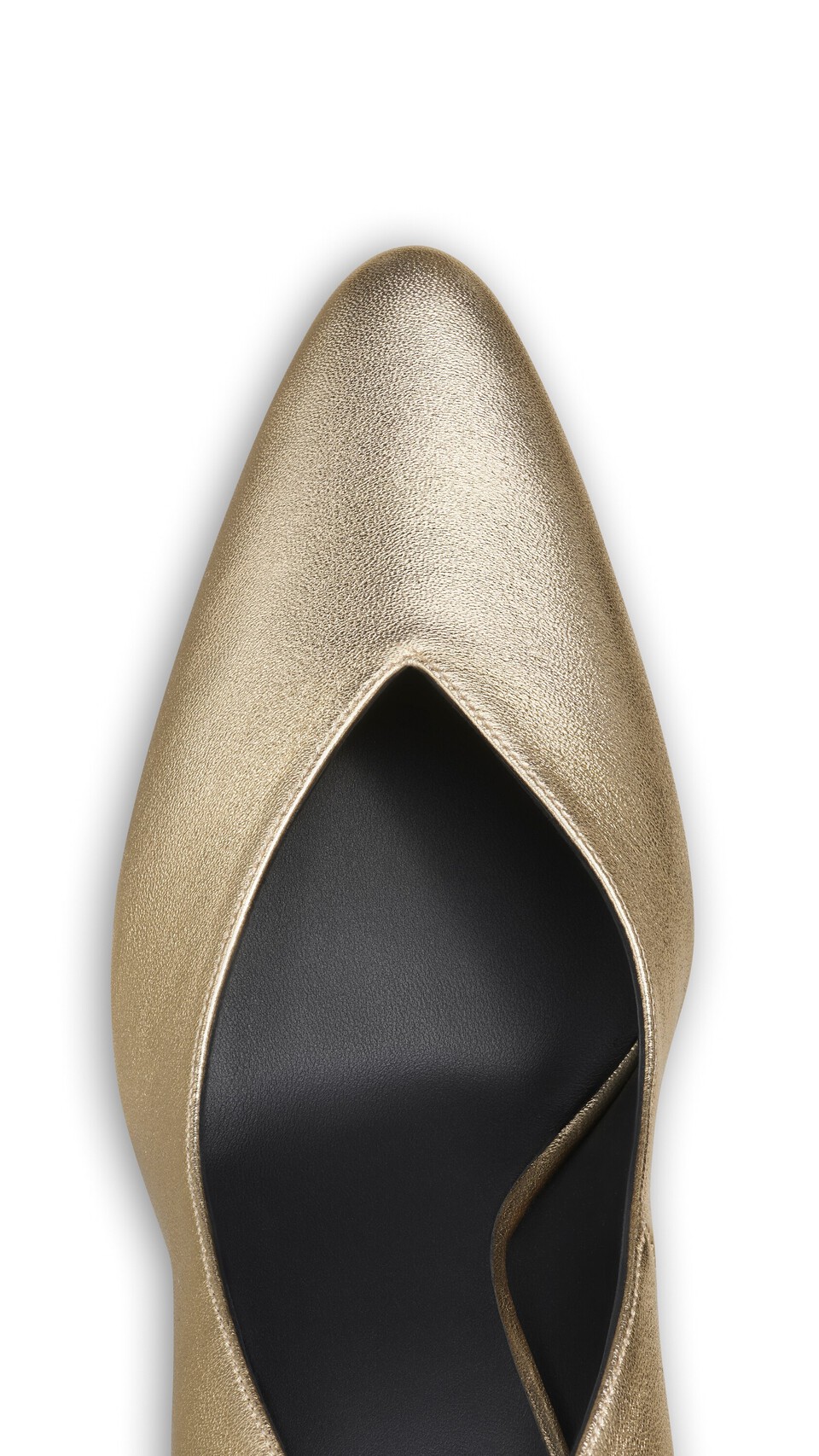 ALA&Iuml;A CONE PUMPS IN LAMINATED LEATHER YELLOW GOLD METALS - View 4