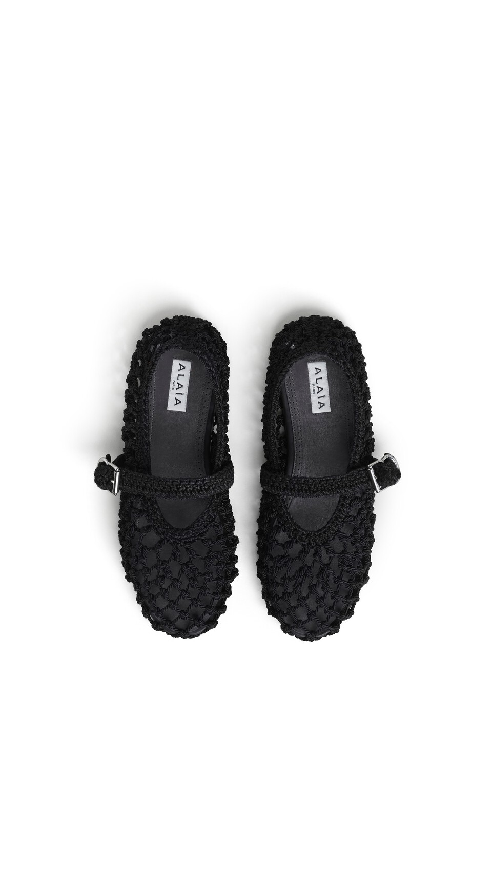 ALA&Iuml;A BALLET FLATS IN SATIN CORD BLACK - View 3