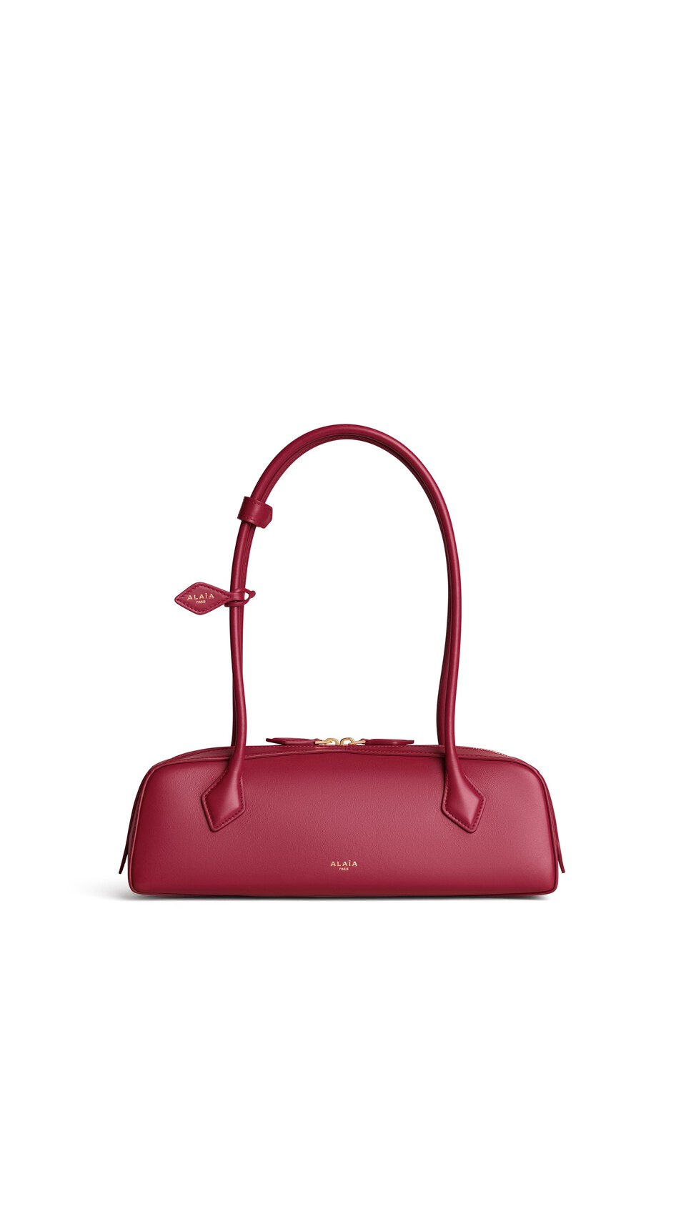 ALA&Iuml;A LE TECKEL MEDIUM BAG IN CALFSKIN CARMINE
