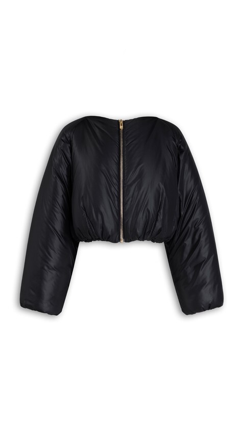 ALA&Iuml;A NYLON PLEATED BOMBER BLACK