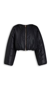 BLACK - ALA&Iuml;A NYLON PLEATED BOMBER