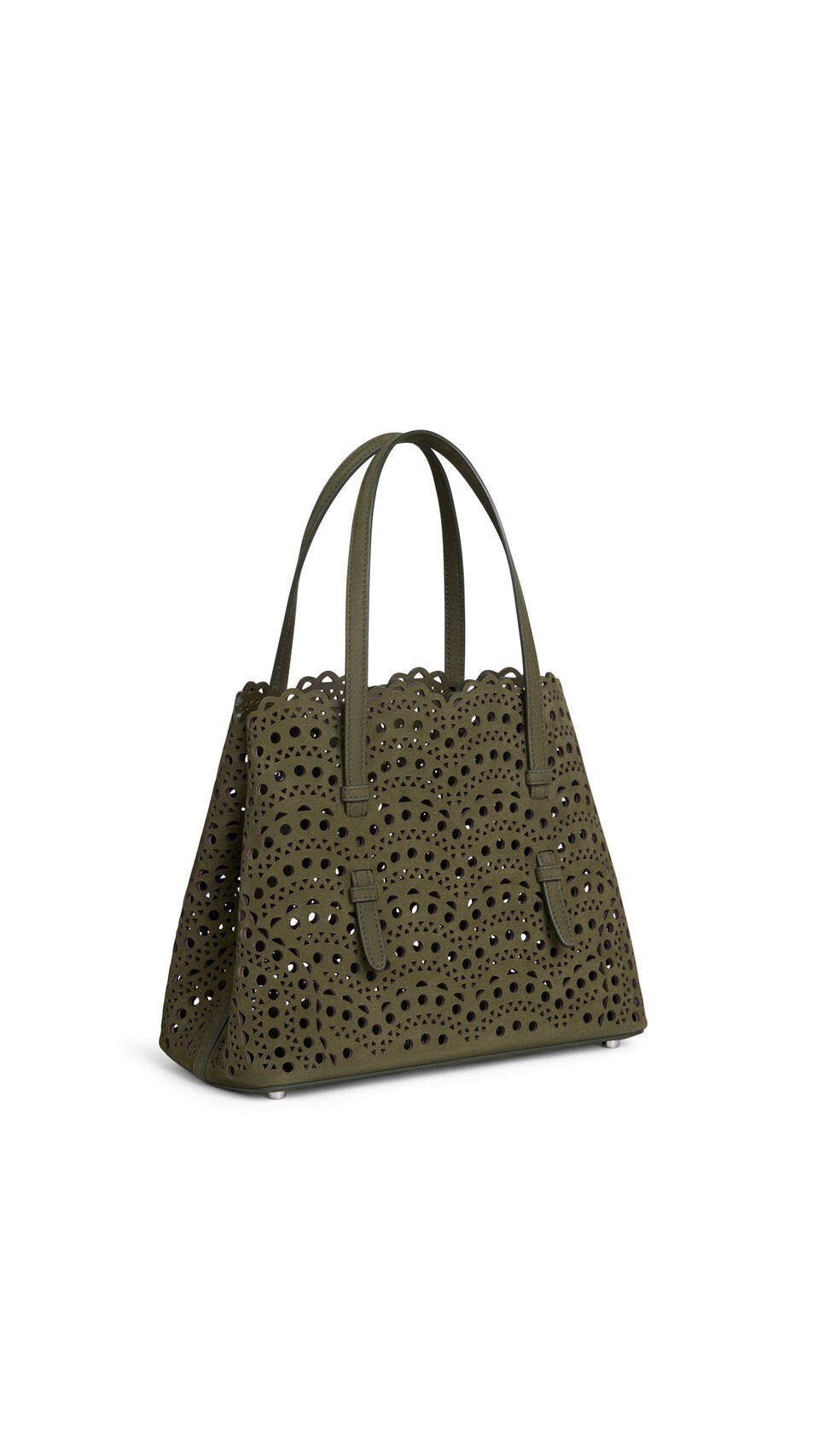 ALA&Iuml;A MINA 25 BAG IN VIENNE WAVE NUBUCK KAKI - View 2