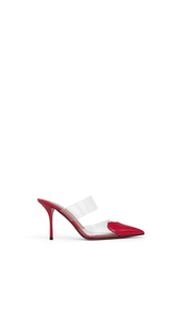 RED - ALA&Iuml;A LE C&OElig;UR MULES IN PATENT LEATHER
