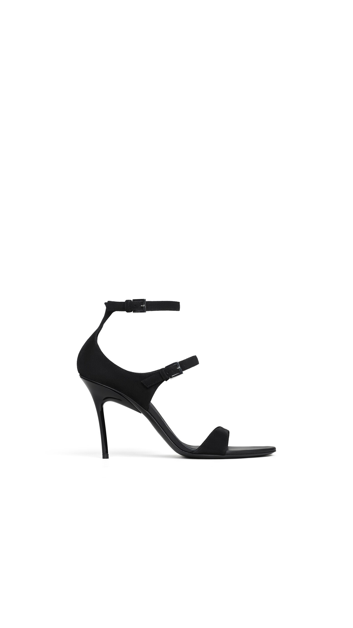 ALA&Iuml;A DROP STRAPPY SANDALS IN SUEDE BLACK